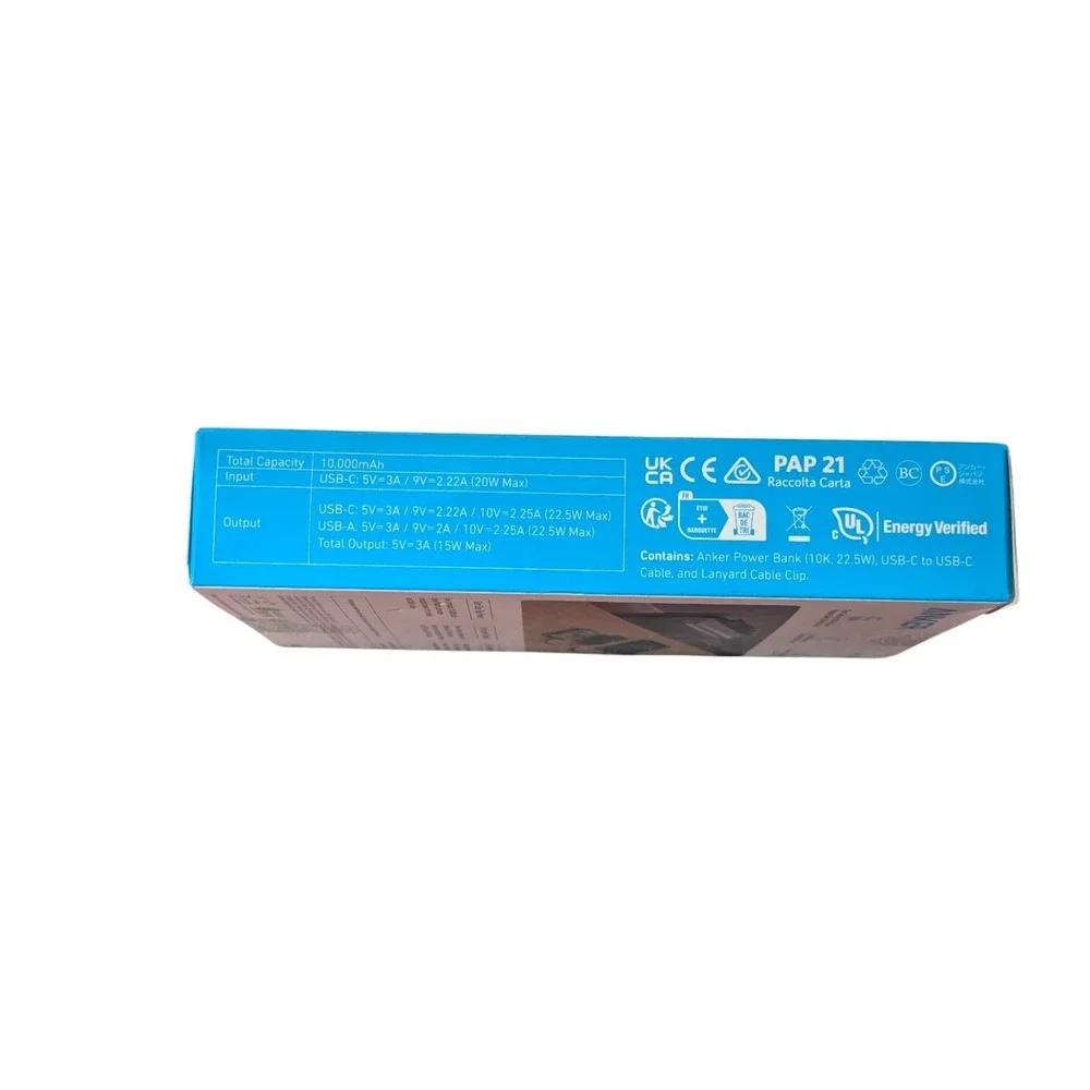 Q4U Anker 10,000 mAh 22.5W Digital Display Pocket-size Power Boost‎ Power Bank